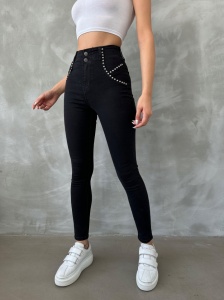 Blugi skinny elastici cu tinte și croială slim - Img 1