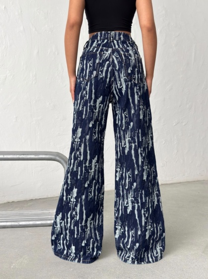 Blugi wide leg cu aspect vintage - Img 4