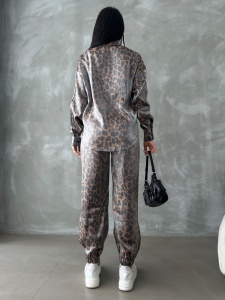 Compleu animal print din satin - Img 2