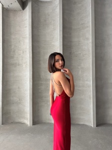 Rochie din licra cu bretele din lant - Img 6