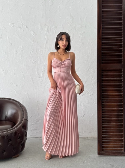 Rochie din satin plisata - Img 6