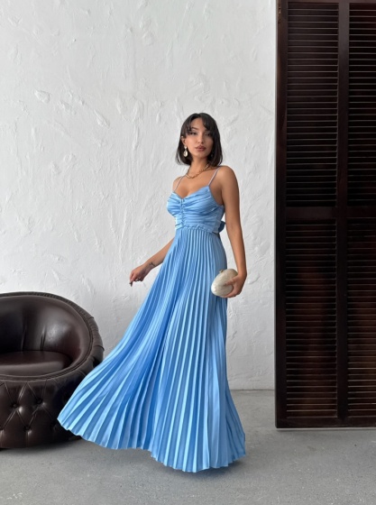 Rochie din satin plisata - Img 7