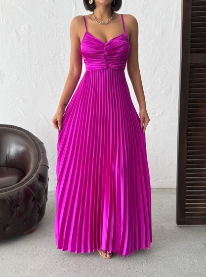 Rochie din satin plisata - Img 2