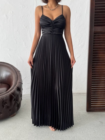 Rochie din satin plisata - Img 4