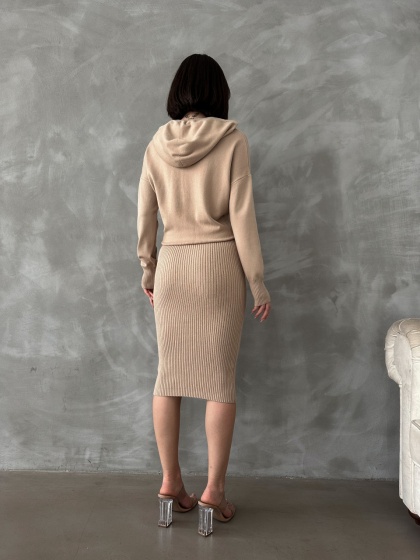 Rochie din tricot cu gluga - Img 3