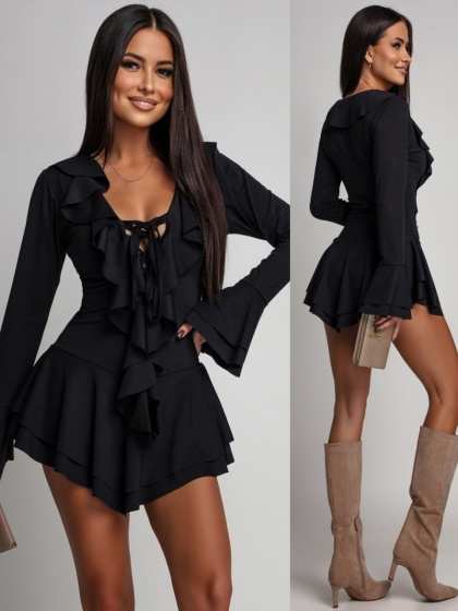 Rochie elegant scurta cu volane - Img 5