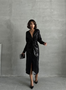 Rochie eleganta cu aspect lucios - Img 5