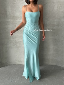 Rochie eleganta cu siret la spate accesorizata cu strasuri - Img 8