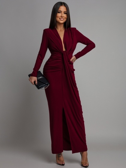 Rochie eleganta din lycra cu accesoriu cordon impletit - Img 5
