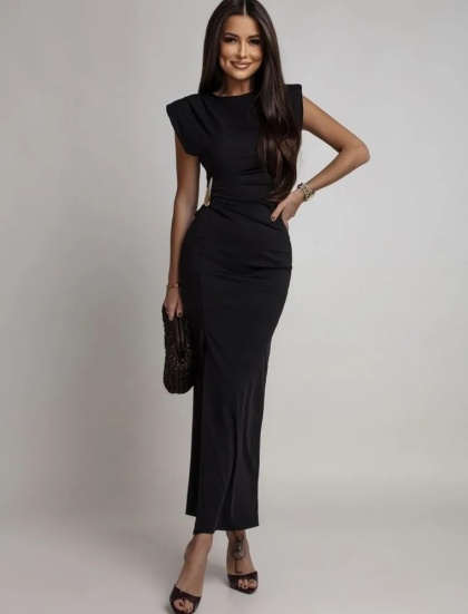 Rochie eleganta din lycra cu accesoriu - Img 3