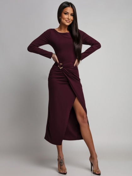 Rochie eleganta din lycra cu accesoriu - Img 4