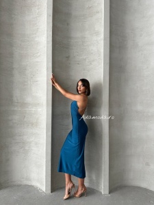 Rochie eleganta din lycra cu bretele din lant - Img 7
