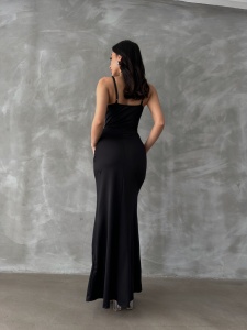 Rochie eleganta din lycra lunga cu bretele - Img 6