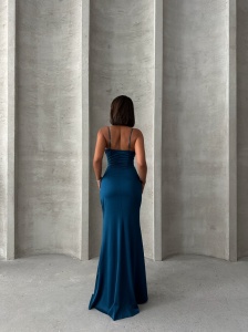 Rochie eleganta lunga cu aplicatie din plasa - Img 5