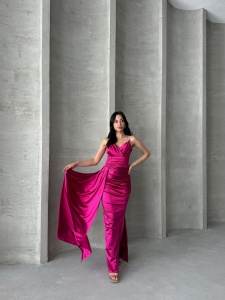 Rochie eleganta lunga cu bretele din strasuri - Img 5