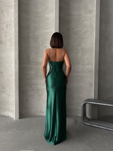 Rochie eleganta lunga cu bretele din strasuri - Img 2