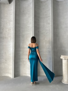 Rochie eleganta lunga cu detaliu transparent - Img 5