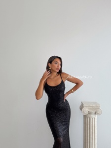 Rochie eleganta lunga cu paiete - Img 5
