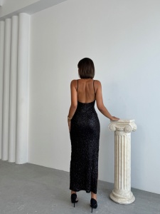 Rochie eleganta lunga cu paiete - Img 2
