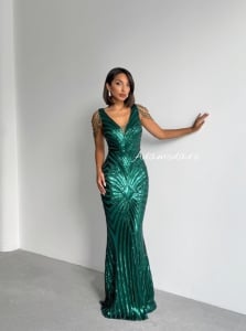 Rochie eleganta lunga cu paiete - Img 3