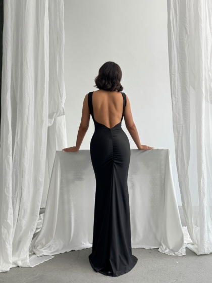 Rochie eleganta lunga din lycra cu spatele gol - Img 5