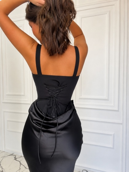 Rochie eleganta lunga din satin - Img 4