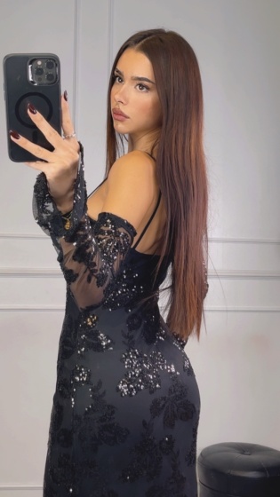Rochie eleganta lunga din tull accesorizata cu paiete - Img 2