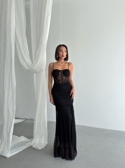 Rochie eleganta lunga tip sirena din dantela - Img 5