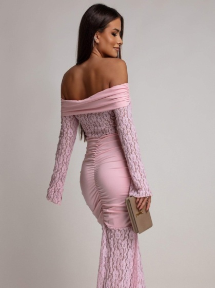 Rochie eleganta lunga tip sirena din dantela - Img 2