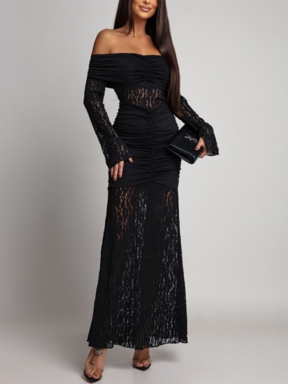 Rochie eleganta lunga tip sirena din dantela - Img 2
