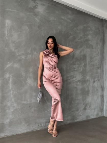 Rochie eleganta midi cu umarul gol - Img 2