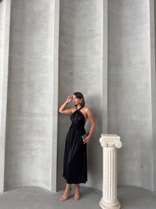 Rochie eleganta plisata cu aspect lucios - Img 7