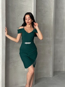 Rochie eleganta scurta cu lantisoare - Img 3