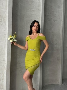 Rochie eleganta scurta cu lantisoare - Img 3