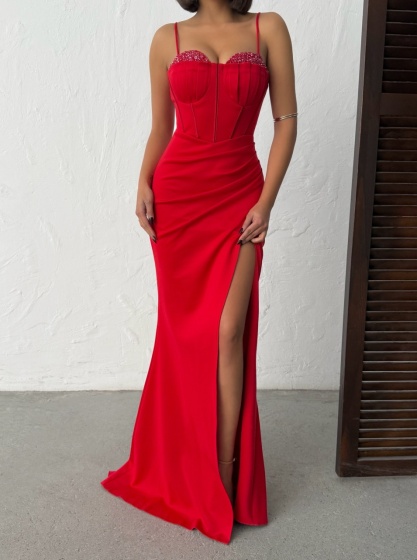 Rochie lunga eleganta tip corset - Img 1