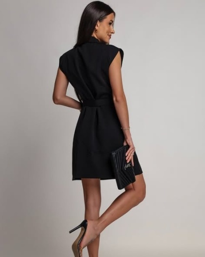 Rochie scurta tip sacou cu nasturi - Img 6