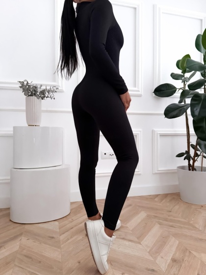 Salopetă modelatoare cu fermoar și nervuri - Img 2