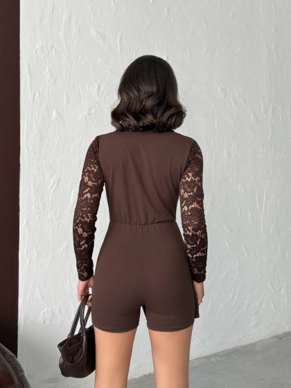 Salopeta scurta petrecuta stil sacou - Img 2