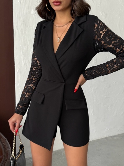 Salopeta scurta petrecuta stil sacou - Img 3