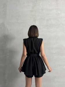 Salopeta scurta stil rochie cu accesoriu curea - Img 3