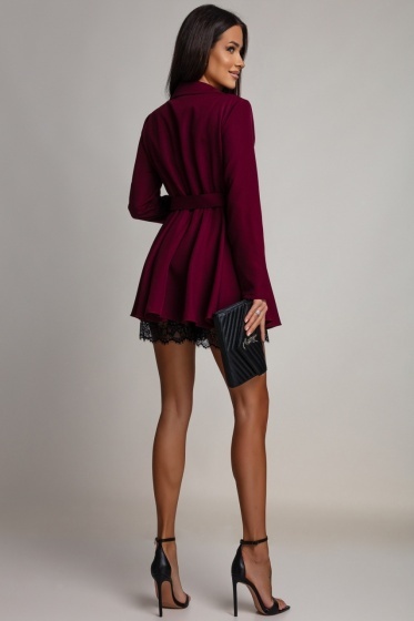 Salopeta scurta tip rochie cu garnitura din dantela - Img 3
