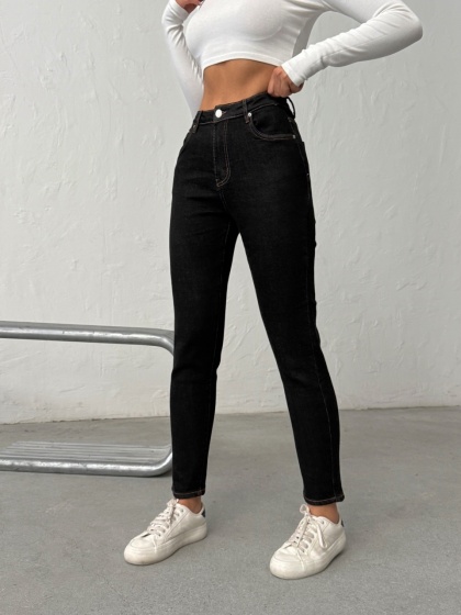 Blugi dama elastici cu cusaturi accentuate - Img 4