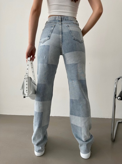 Blugi dama evazați in carouri - Img 2