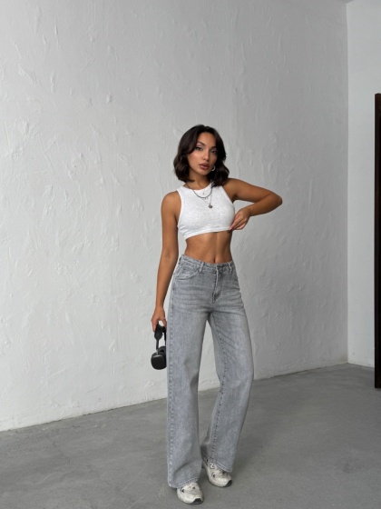 Blugi evazati cu rupturi la spate - Img 6