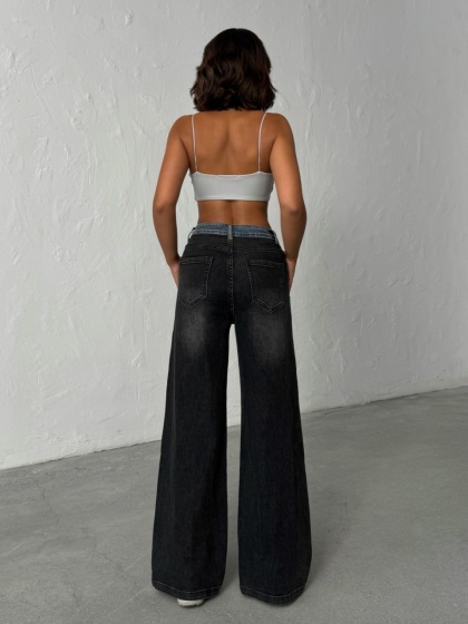 Blugi evazati elastici in doua culori - Img 4