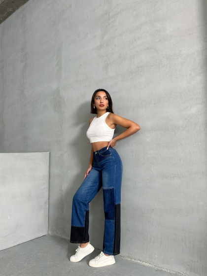 Blugi evazati in doua culori - Img 5