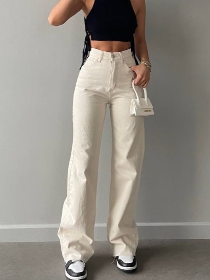 Blugi wide leg evazati simpli