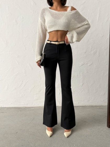 Pantaloni dama evazati cu accesoriu curea - Img 2