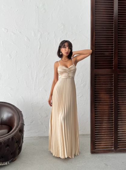 Rochie din satin plisata - Img 6