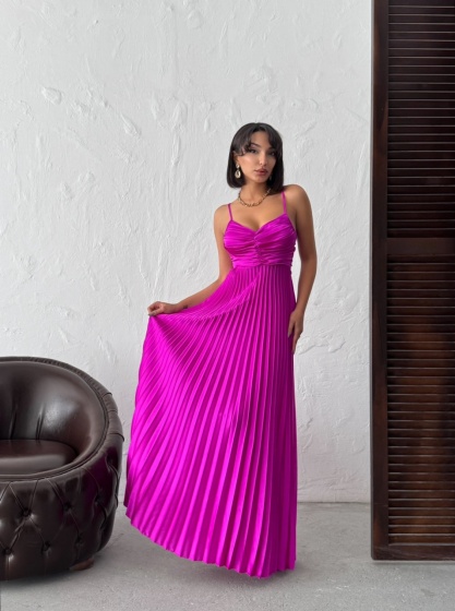 Rochie din satin plisata - Img 8